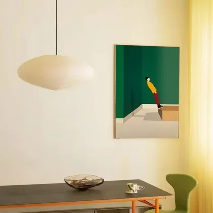 Elegant Xuan Paper Pendant Light Japanese Style