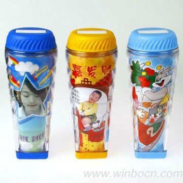 Transparent double-wall kids children money bank
