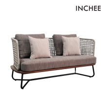 Outdoor Sofas Natural wood-colored seat board Outdoor Sofas Factory