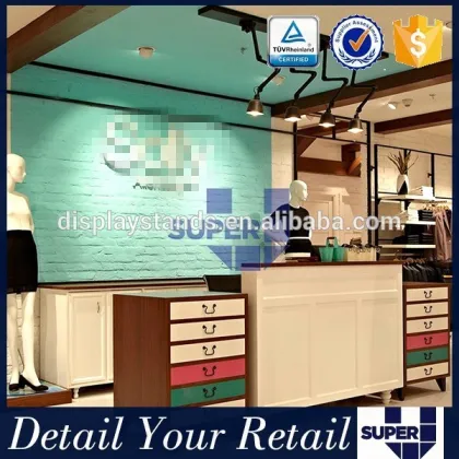 Best design famous brand shop fitting women garment names clothing stores