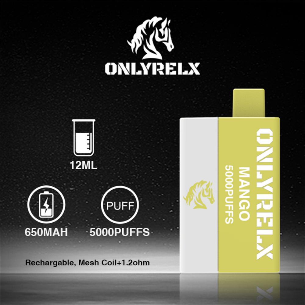 Batería recargable de 650 mAh 5000 bocanadas de vapor desechables