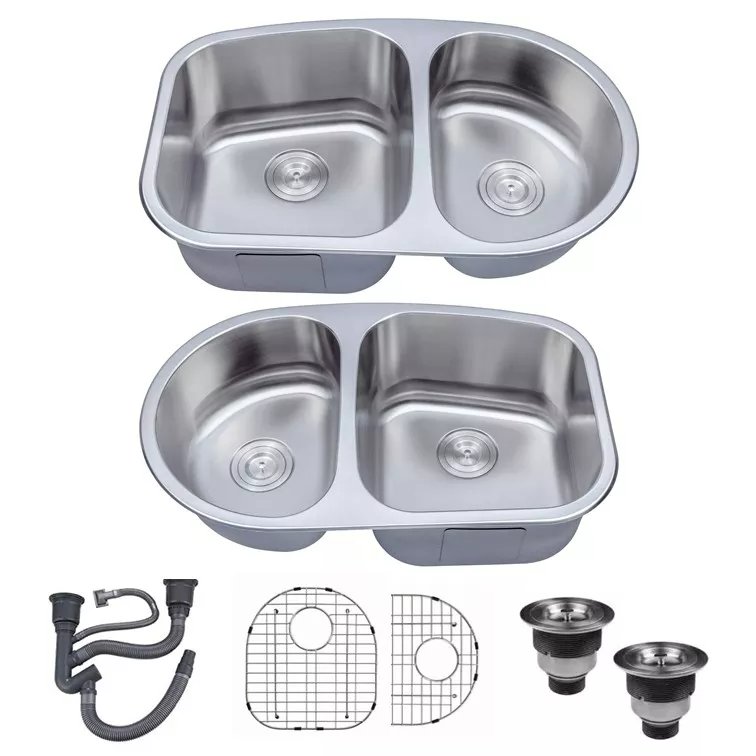 Double Bowl Under Mount Stainless Steel Kitchen Sink