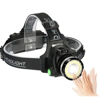 High-Power Rechargeable Zoom Headlamp with Motion Sensor for Camping and Fishing