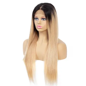 Wholesale Ombre Hair Straight Lace Front Wigs 1b/99j Burgundy and 1b/27 1b/30 Color Blonde Human Hair Lace Front Closure Wig