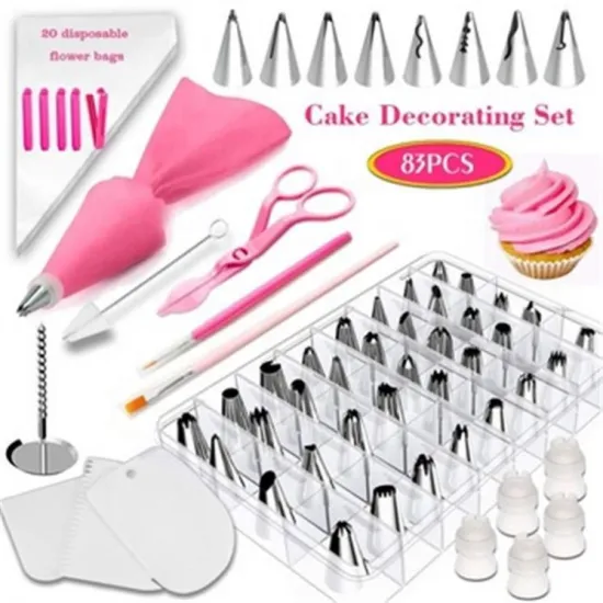 83 Pcs Cake Decorating Supplies Kit - Pastry Nozzles and Icing Tips