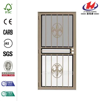 Fleur de Lis Tan Recessed Mount All Season Security Door