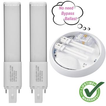 6W G23 LED PL Lamp - Compatible Ballast, 2 Pin, 2 Pcs Set