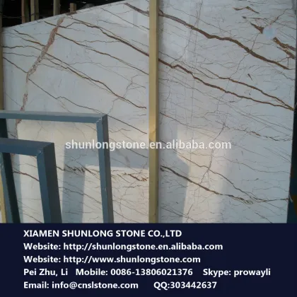 Rich cream golden vein marble big slab,cream marble slab