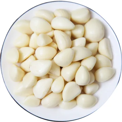 White garlic used to make minced slices garlic