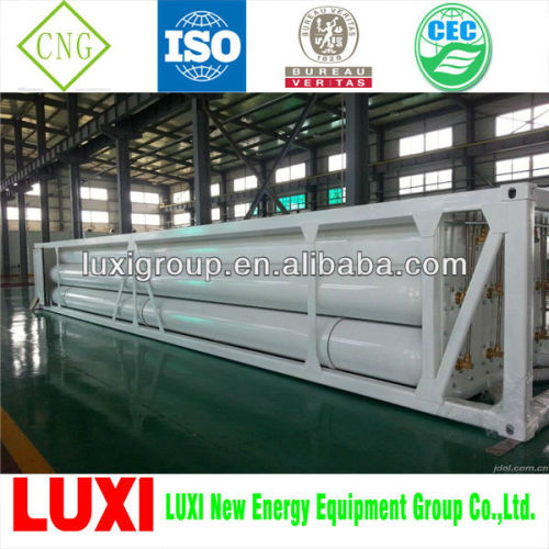 LUXI 8 tubes skid CNG trailer ISO11120 CNG tank, CNG pipe, CNG cascade