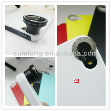 Wholesales . Newest Colorful cases for iPhone4/4S with Fisheye len, Wide angle len