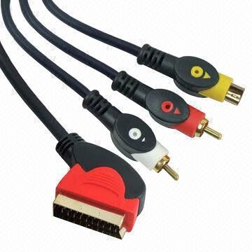 AV Cable Assemblies, Double Color mit voll Kupfer innere Führung und 24K Gold Plating