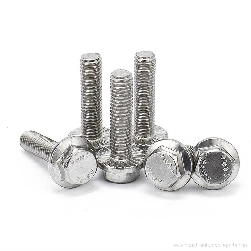 Hex Flange Serrated Bolt Screws 18-8 Stainless Steel