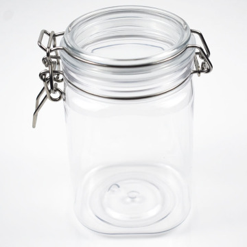 Hot Selling 800ml Non-Toxic Clear PET Food Grade Sealed Storage Jar