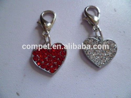 Zinc Alloy DIY Rhinestone Fashional Heart Pendant Charms