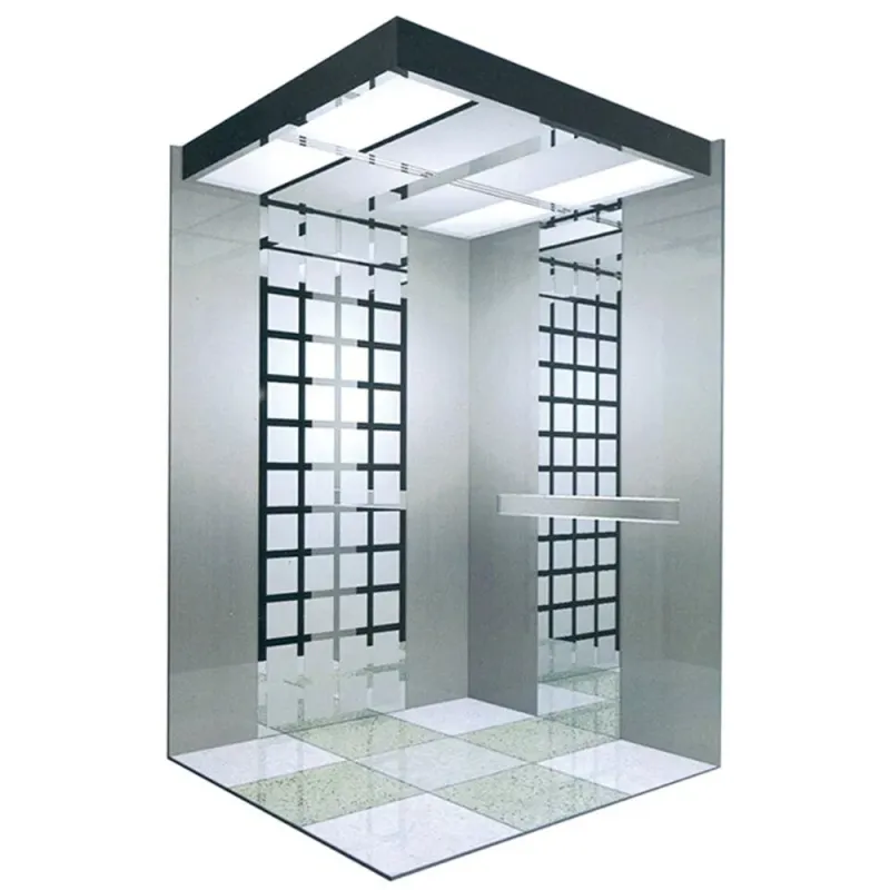 1600kg Mirror Etching Stainless Steel Small Machine Room Passenger Elevator