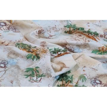 Tissu imprimé tissé au toucher doux en rayonne filée durable