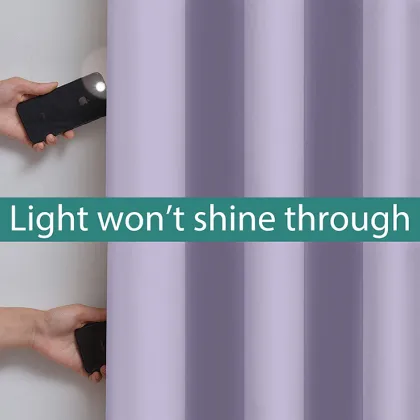 Lilac 100% Blackout Curtains 63 Inch Long