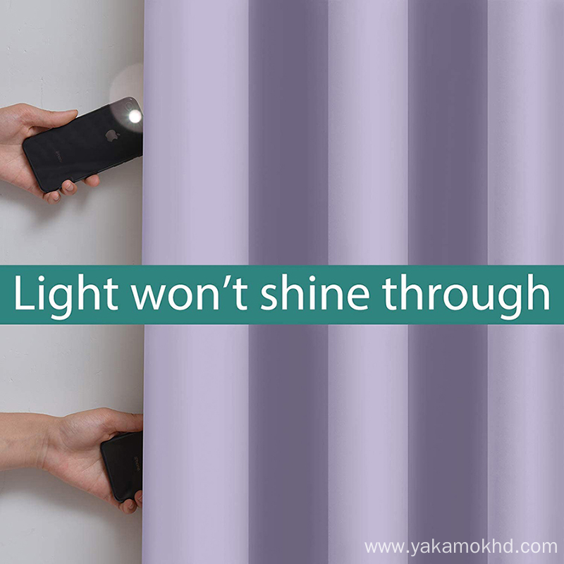 Lilac 100% Blackout Curtains 63 Inch Long