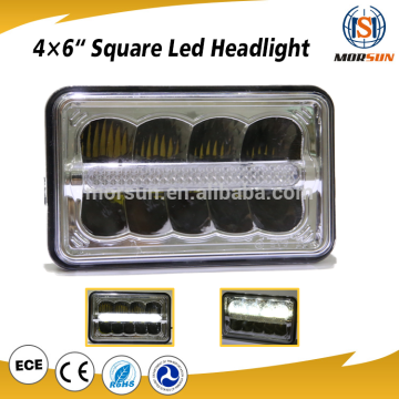 Chrome & black 4x6 inch Square high low beam led trucks headlight square headlight with DRL