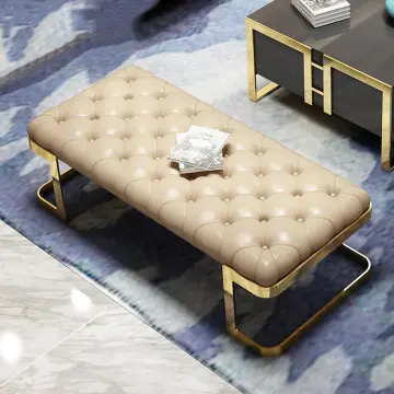 Luxury Modern Living Room Stool - Square Low Lazy Bench Ottomans Sofa Set Furniture 2021