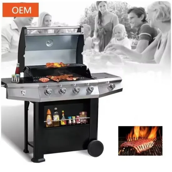The Most Popular Export High-Quality OEM Assembled Outdoor Stainless Steel Gas Barbecue Rack Portable Camping BBQ Gas Grills