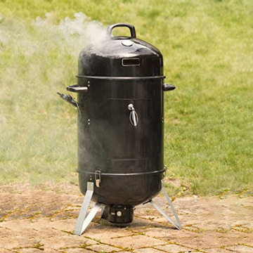 18" Outdoor Camping Heavy Duty Barbecue Grill 3 In 1 Vertical Barrel Bbq Smoker