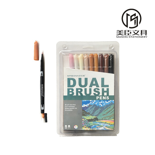 Dual Brush Pen for Precision and Creative Marking