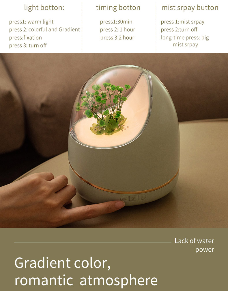 Flower aromatherapy ultrasonic diffuser and humidifier