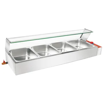 High-Structure Stainless Steel 4-Pan Bain Marie Steam Table Food Warmer with Thermostat Control: Keeping Your Dishes Hot and Ready