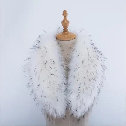 Faux raccoon fur scarf multicolor fake fur scarf winter coat fur collar