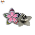 Metal Custom Enamel Peony Flower Pin