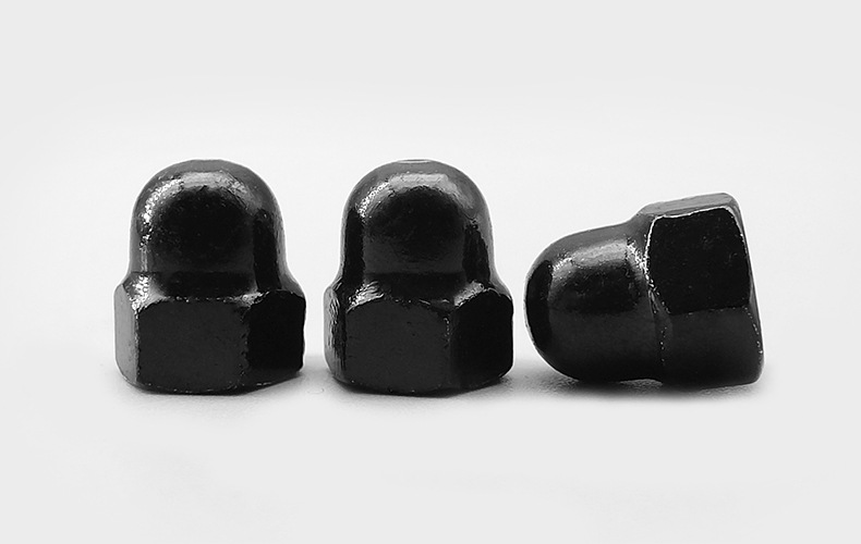 Black Zinc-Plated Acorn Cap Nuts Dome Head Decorate Nut (2)