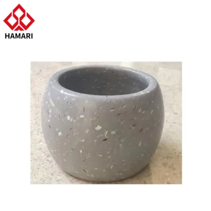 Handmade Terrazzo Vase: Stone Body with Color Granules
