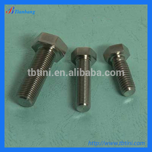 Baoji Tianbang Produce Low Price ASME B18.2.1 1/4-20 X 1/2 UNC Titanium Hex Head Bolt