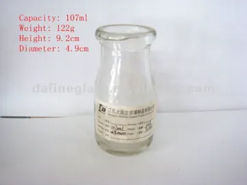 100ml Mini wide mouth glass Yogourt Jar Milk Bottle