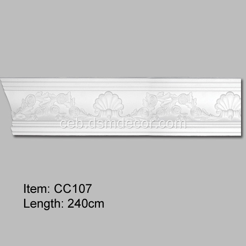 Modernong Polyurethane Curved Carving Ceiling Cornice Molding