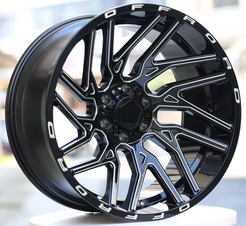22 inch gloss black milled edge wheels