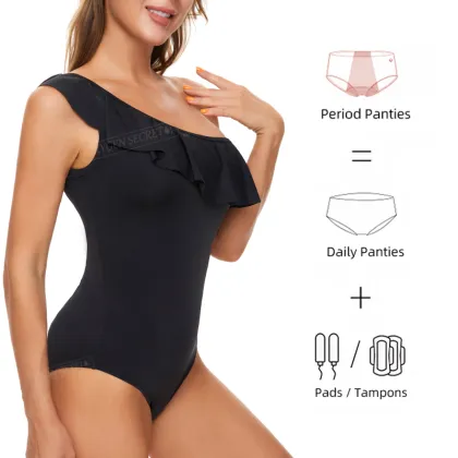 OXYGEN SECRET 4 Layers Menstrual Swimsuit - Leakproof Women's Swim Bodysuit