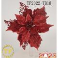 10 "Glitter Metallic Poinsettia Christmas Clipe