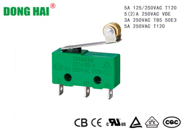 Short Metal Hinge Roller Lever Arm Micro Switch