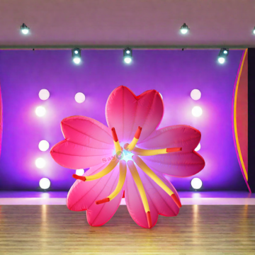 Hot Sale Giant Pink Inflatable Flower with LED Light for Ceiling Decoration