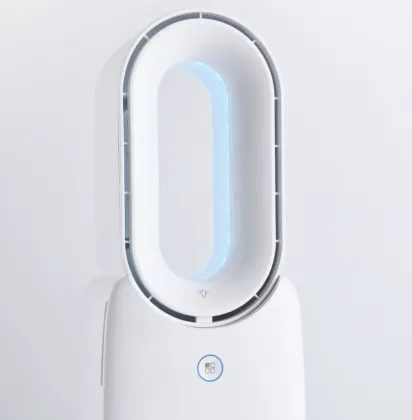 Desktop Rechargeable Bladeless Heater: Small Air Heater for Rooms, Offices, and Bathrooms