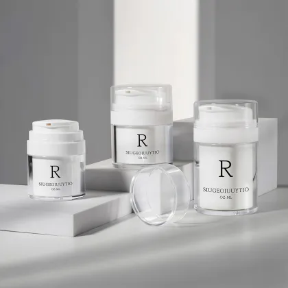 Pearl White Airless Face Cream Jar