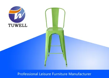 Stackable Rustproof Outdoor Metal Tolix Chairs Barstool With Back