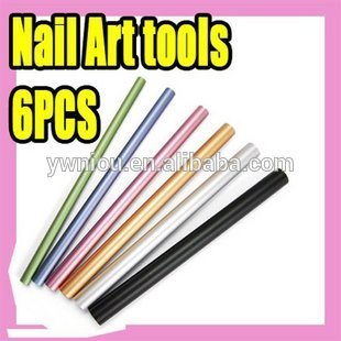 6 Pcs Nail Art C-Curve Curve Rod Sticks Acrylic Gel Guide C Shaping Tool