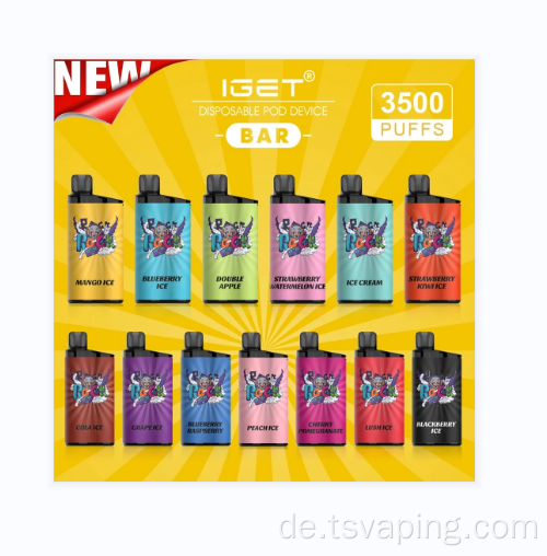 Iget Bar verfügbarer Vape 3500 Puffs