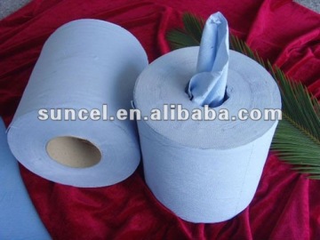 White and Blue Centrefeed Pull Paper Towel Rolls/2ply/100meters
