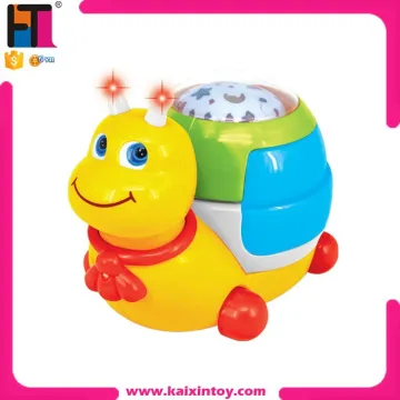 high quality ABS projection snail kid toy battery operated toy