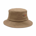 Brown Bucket Hat with Embroidered Logo